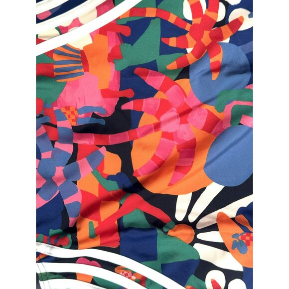 Farm Rio Adidas Multi Tropical Island Party Colorful Graphic Swimsuit Sz14 NEW - Picture 3 of 9